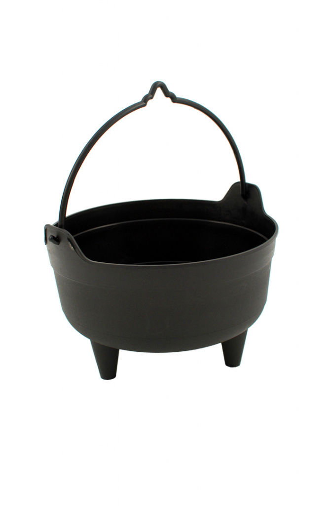 Heritage 26cm Black Plastic Cauldron Planter Basket Garden