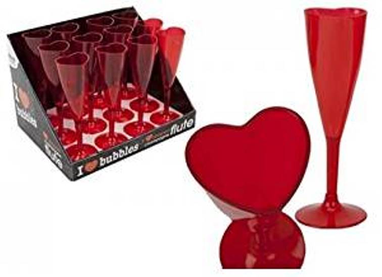 Valentines Heart Shaped Red Champagne Flutes Wine Glasses Set Of 12 eBay